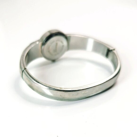 Geneva Quartz Silver Tone Marcasite Cuff Womens Watch - Picture 3 of 5